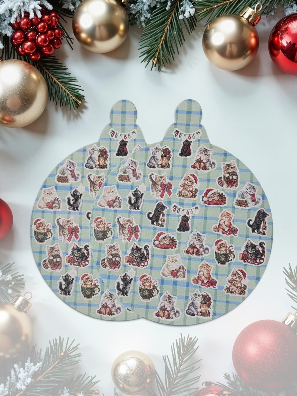60 Cute Homemade Christmas Cat Stickers